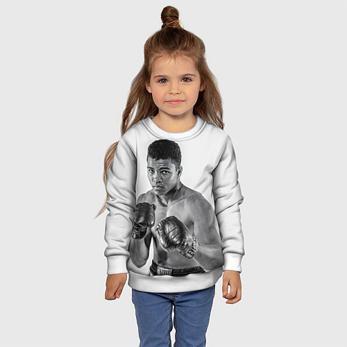Детский свитшот Young Muhammad Ali / 3D-Белый – фото 4