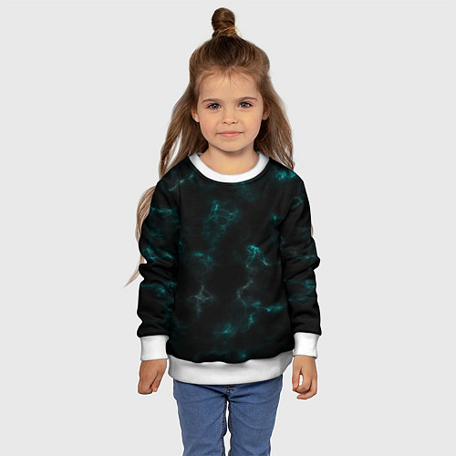 Детский свитшот Color black turquoise / 3D-Белый – фото 4