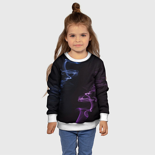 Детский свитшот Color black blue pink / 3D-Белый – фото 4