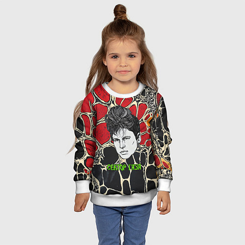Детский свитшот Сектор Газа рисованный портрет Юры Хоя / 3D-Белый – фото 4