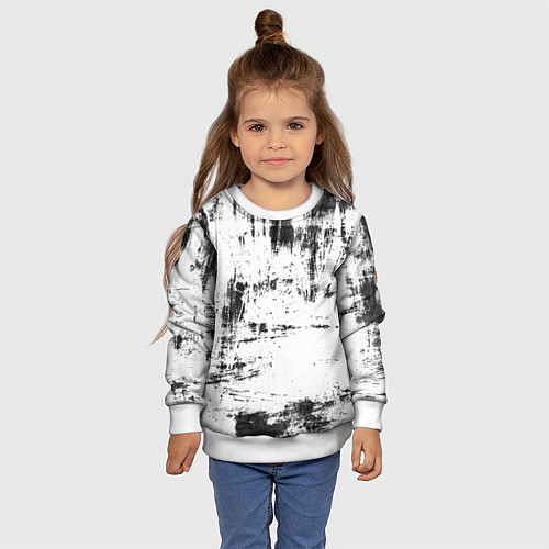 Детский свитшот Color black and white / 3D-Белый – фото 4