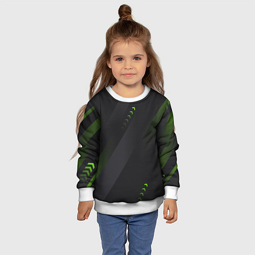 Детский свитшот Color black green / 3D-Белый – фото 4