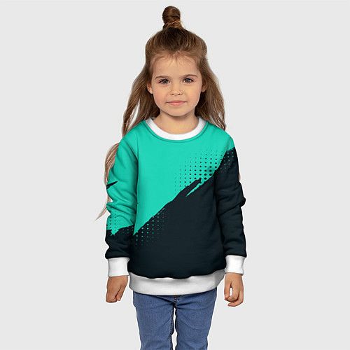 Детский свитшот Color black light blue / 3D-Белый – фото 4