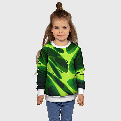 Детский свитшот Color green light green / 3D-Белый – фото 4