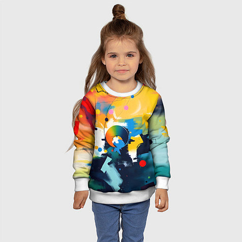 Детский свитшот Абстракция в деталях / 3D-Белый – фото 4