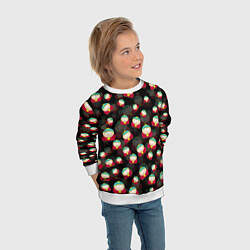 Свитшот детский Эрик Картман паттерн, цвет: 3D-белый — фото 2