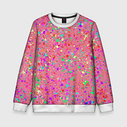 Свитшот детский Розовый с разноцветными брызгами, цвет: 3D-белый