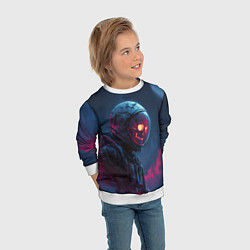 Свитшот детский Скелет космонавта под луной, цвет: 3D-белый — фото 2