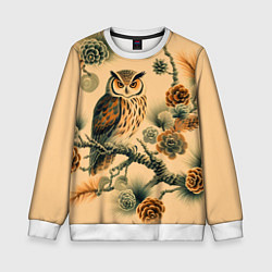 Детский свитшот Сова на ветке сосны