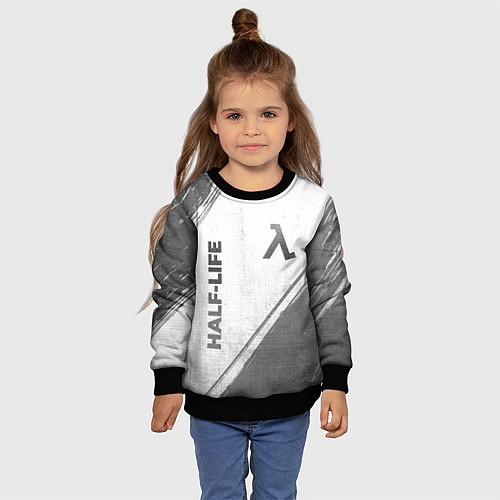 Детский свитшот Half-Life - white gradient вертикально / 3D-Черный – фото 4