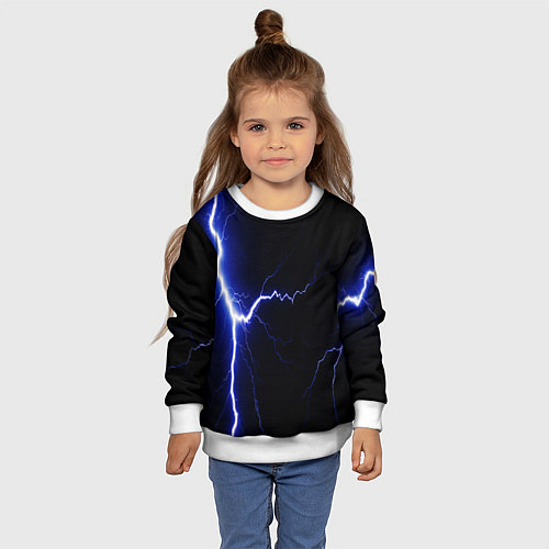 Детский свитшот Lightning blue / 3D-Белый – фото 4
