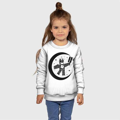 Детский свитшот Роблокс месяц / 3D-Белый – фото 4