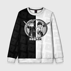 Свитшот детский Роблокс персонажи с мечами, цвет: 3D-белый