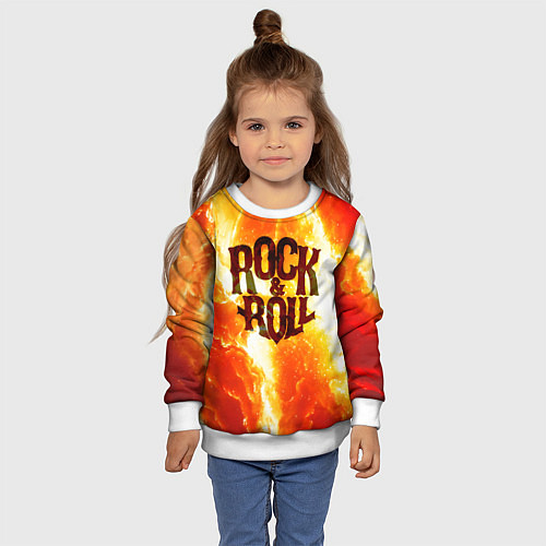 Детский свитшот Рок н ролл / 3D-Белый – фото 4