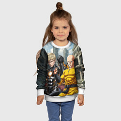 Свитшот детский Генос и Саитама, цвет: 3D-белый — фото 2