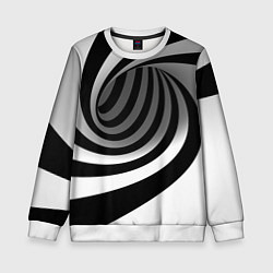 Свитшот детский Иллюзия закручивание, цвет: 3D-белый