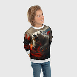 Свитшот детский Русский медведь в прыжке, цвет: 3D-белый — фото 2