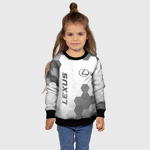 Детский свитшот Lexus - white gradient вертикально / 3D-Черный – фото 4