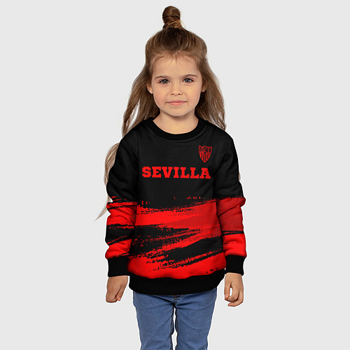 Детский свитшот Sevilla - red gradient посередине / 3D-Черный – фото 4