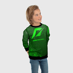 Свитшот детский Need for Speed - green gradient, цвет: 3D-черный — фото 2