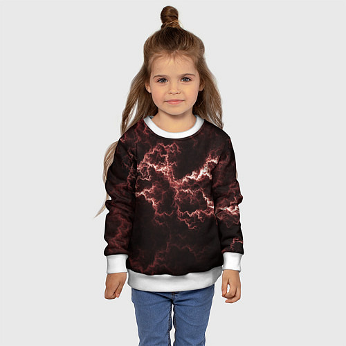 Детский свитшот Lightning red / 3D-Белый – фото 4