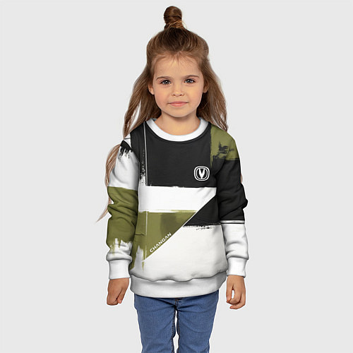 Детский свитшот Changan логотип / 3D-Белый – фото 4