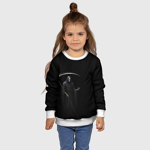 Детский свитшот Memento mortis / 3D-Белый – фото 4