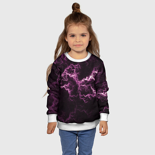 Детский свитшот Lightning pink glow / 3D-Белый – фото 4