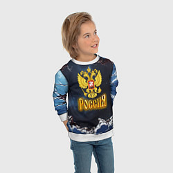 Свитшот детский Герб России в объемной стене, цвет: 3D-белый — фото 2