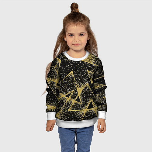 Детский свитшот Triangle yellow with dots / 3D-Белый – фото 4