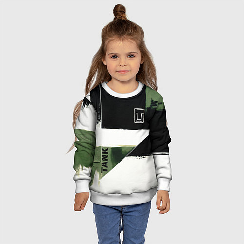 Детский свитшот Tank логотип машины / 3D-Белый – фото 4