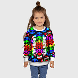 Свитшот детский Geometry dash neon gradient, цвет: 3D-белый — фото 2