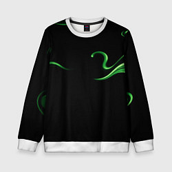 Свитшот детский The color is light green abstraction, цвет: 3D-белый