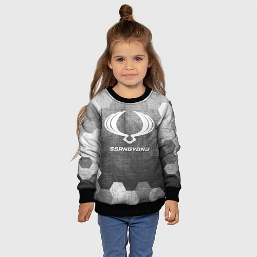 Детский свитшот SsangYong - grey gradient / 3D-Черный – фото 4