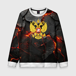 Детский свитшот Герб России на фоне объемных плит