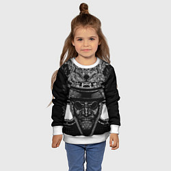 Свитшот детский Голова самурая в маске Они, цвет: 3D-белый — фото 2
