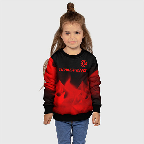 Детский свитшот Dongfeng - red gradient посередине / 3D-Черный – фото 4