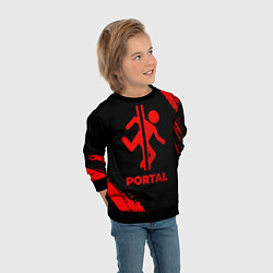 Свитшот детский Portal - red gradient, цвет: 3D-черный — фото 2