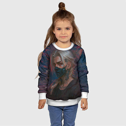 Детский свитшот Мужчина в маске / 3D-Белый – фото 4