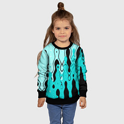 Свитшот детский Чёрно-голубой абстракция, цвет: 3D-черный — фото 2