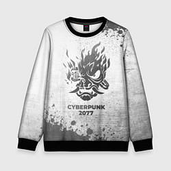 Детский свитшот Cyberpunk 2077 - white gradient