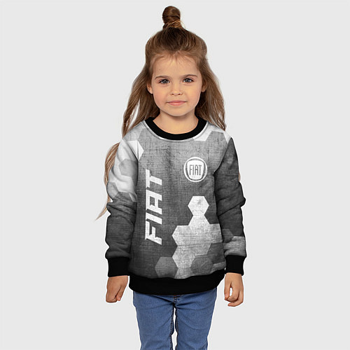 Детский свитшот Fiat - grey gradient вертикально / 3D-Черный – фото 4