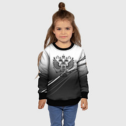 Свитшот детский Герб России градиент в полосами серый, цвет: 3D-черный — фото 2
