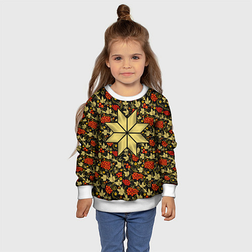 Детский свитшот Алатырь в русском традиционном узоре / 3D-Белый – фото 4