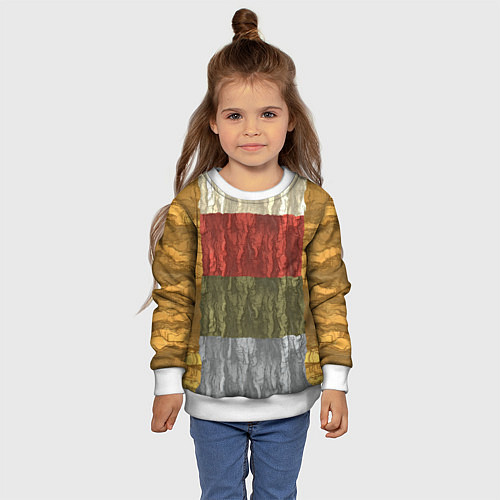 Детский свитшот Цветной узор абстрактная графика / 3D-Белый – фото 4