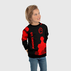 Свитшот детский Among Us - red gradient вертикально, цвет: 3D-черный — фото 2