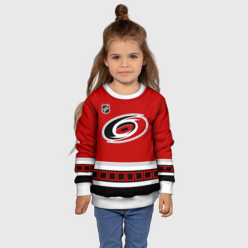 Детский свитшот Carolina Hurricanes - NHL team / 3D-Белый – фото 4