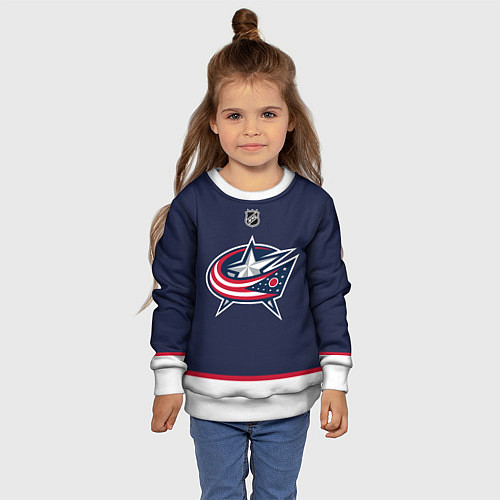 Детский свитшот Columbus Blue Jackets - NHL team / 3D-Белый – фото 4