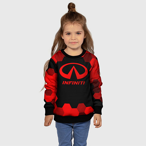 Детский свитшот Infiniti - red gradient / 3D-Черный – фото 4
