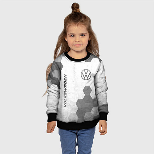 Детский свитшот Volkswagen - white gradient вертикально / 3D-Черный – фото 4